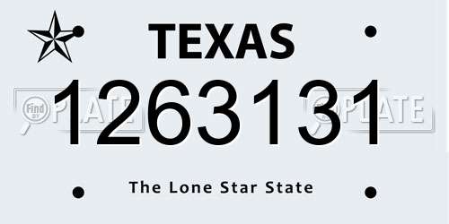 1263131 Texas License Plate