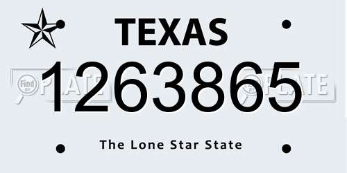 1263865 Texas License Plate
