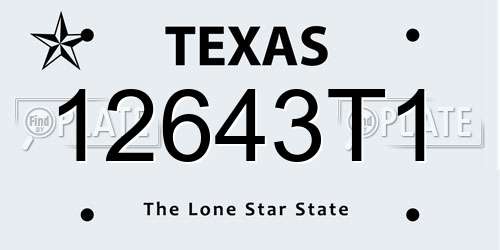 12643T1 Texas License Plate