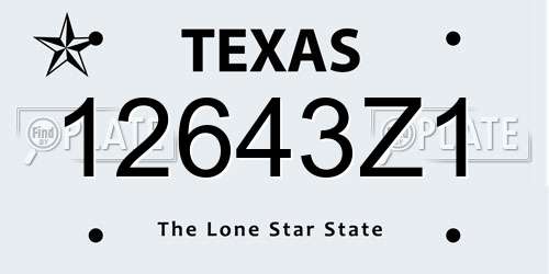 12643Z1 Texas License Plate