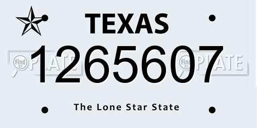 1265607 Texas License Plate