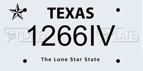 1266IV Texas License Plate