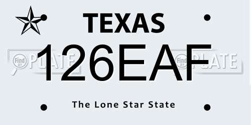 126EAF Texas License Plate