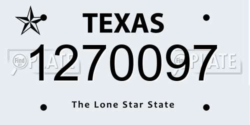 1270097 Texas License Plate