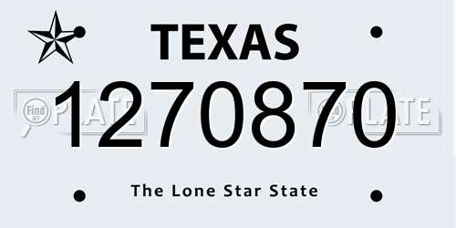 1270870 Texas License Plate
