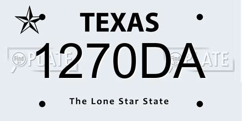 1270DA Texas License Plate