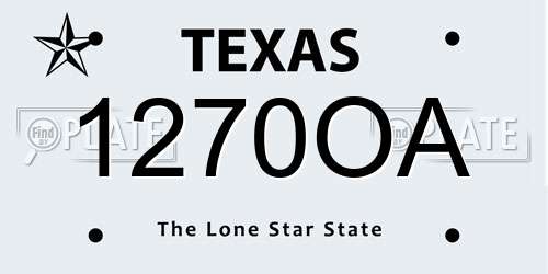1270OA Texas License Plate