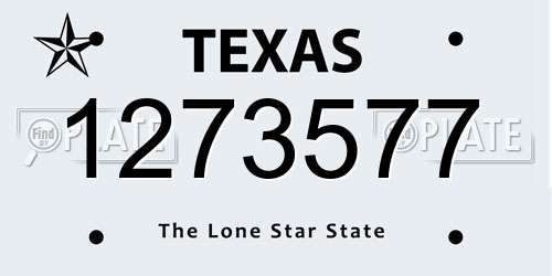 1273577 Texas License Plate