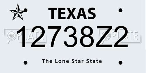 12738Z2 Texas License Plate