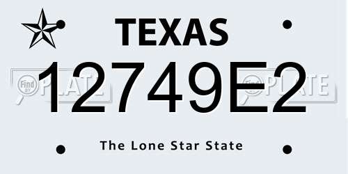 12749E2 Texas License Plate
