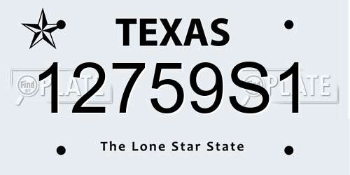 12759S1 Texas License Plate