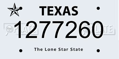 1277260 Texas License Plate