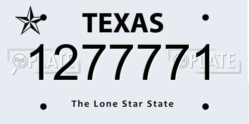 1277771 Texas License Plate