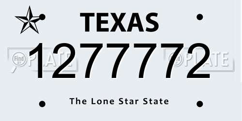 1277772 Texas License Plate