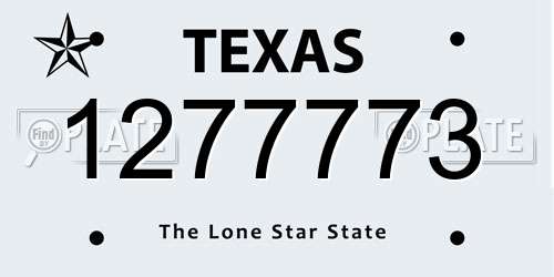1277773 Texas License Plate