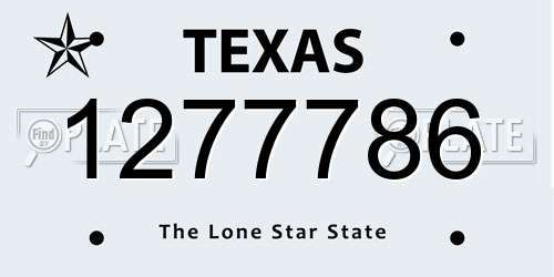 1277786 Texas License Plate
