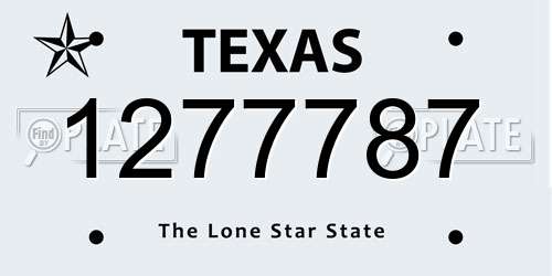 1277787 Texas License Plate