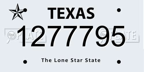 1277795 Texas License Plate