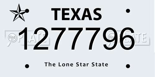 1277796 Texas License Plate