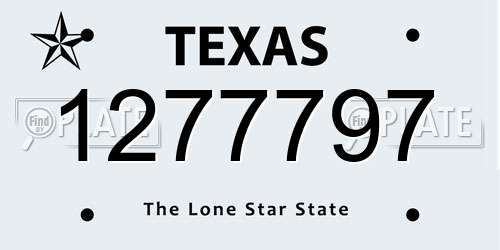 1277797 Texas License Plate
