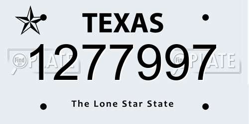 1277997 Texas License Plate