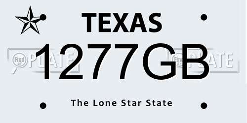 1277GB Texas License Plate