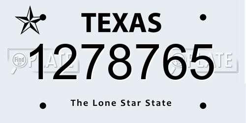 1278765 Texas License Plate