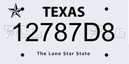 12787D8 Texas License Plate
