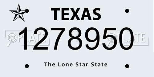 1278950 Texas License Plate