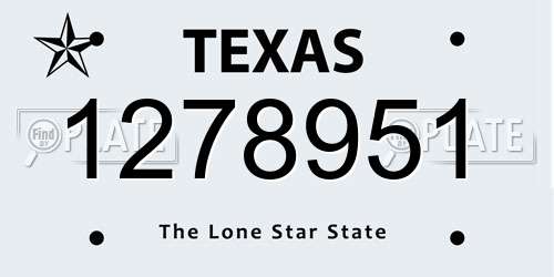 1278951 Texas License Plate