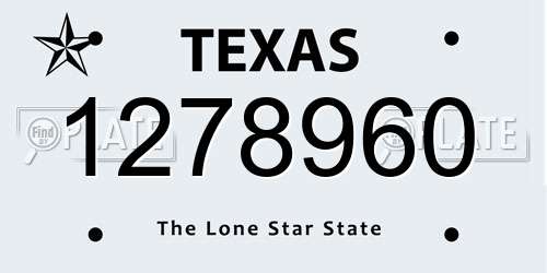 1278960 Texas License Plate