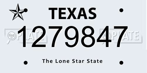 1279847 Texas License Plate