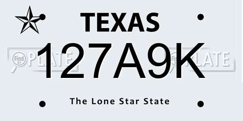 127A9K Texas License Plate