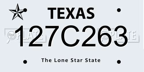 127C263 Texas License Plate