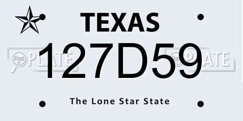 127D59 Texas License Plate