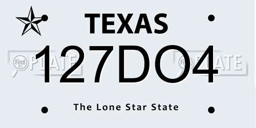127DO4 Texas License Plate