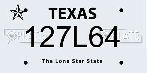 127L64 Texas License Plate