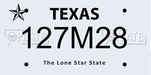 127M28 Texas License Plate