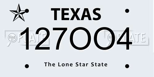 127OO4 Texas License Plate