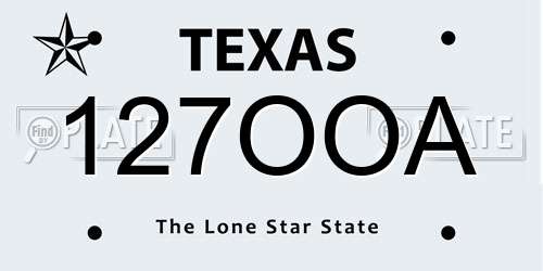 127OOA Texas License Plate