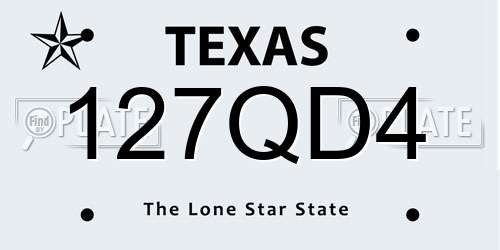 127QD4 Texas License Plate