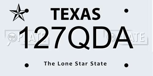 127QDA Texas License Plate