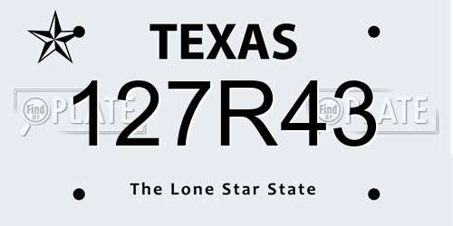 127R43 Texas License Plate
