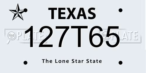 127T65 Texas License Plate