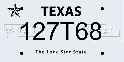 127T68 Texas License Plate