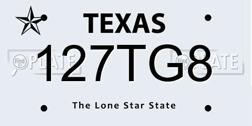 127TG8 Texas License Plate