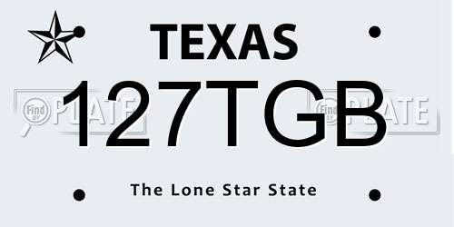 127TGB Texas License Plate