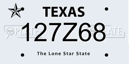 127Z68 Texas License Plate