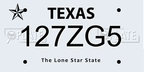 127ZG5 Texas License Plate