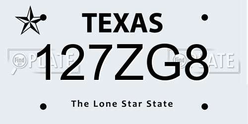 127ZG8 Texas License Plate